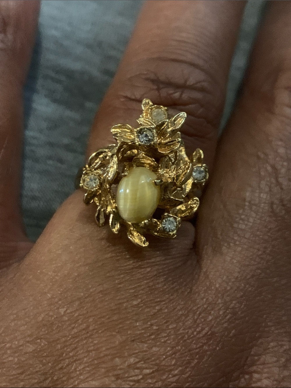 Vintage 18KT Gold Plated Mystical Forest Cocktail Ring 💍
